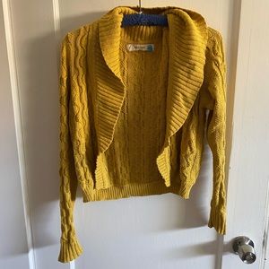 Mustard yellow woven cardigan